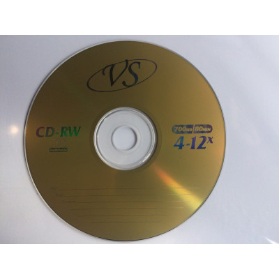 Диск CD-RW VS 700Mb 12x Bulk/50 золотистий