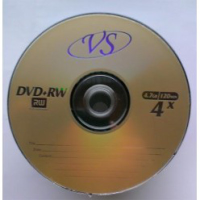 Диск DVD+RW, 4,7 ГБ, 4x, оптова упаковка, 50 шт., золотистий