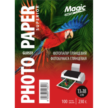 Фотобумага Magic 13*18 см глянцевая 230g 100лис. Superior