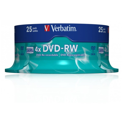 Диск Verbatim DVD-RW 4.7GB 4х Cake/25
