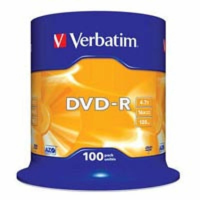 Диск Verbatim DVD-R AZO 4.7GB 16X MATT SILVER SURFACE Cake/100