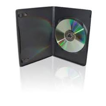 Коробка для 1 DVD-диска, 7 мм, чорна, глянцева плівка