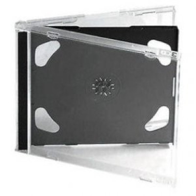 Коробка для 2 CD-дисків, Jewel case, 10 мм, чорний лоток (DELUX)